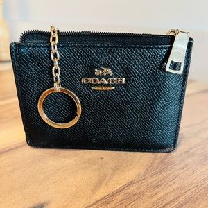 COACH Mini Skinny Id Case black leather